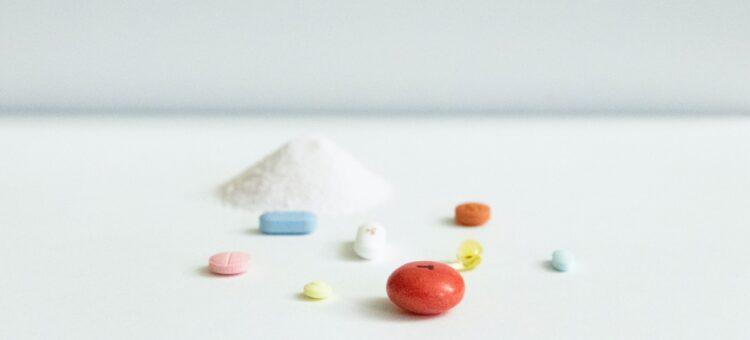 pills on a table