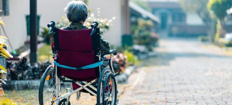 senior woman on a wheelchair